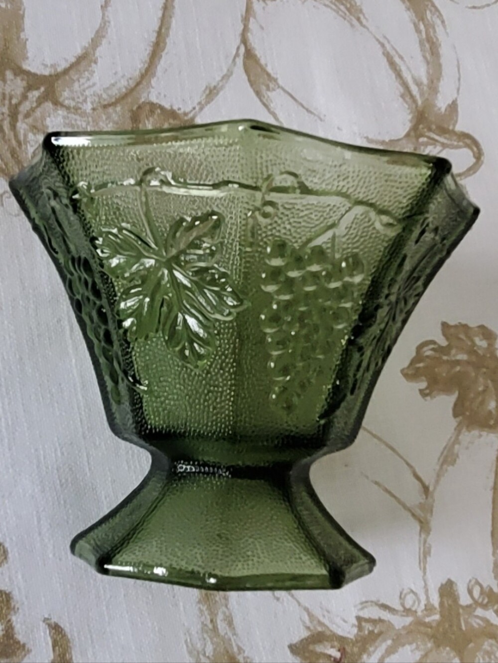 Indiana Glass Green Pressed Glass Candy Dish Or Vase - Home Accents.